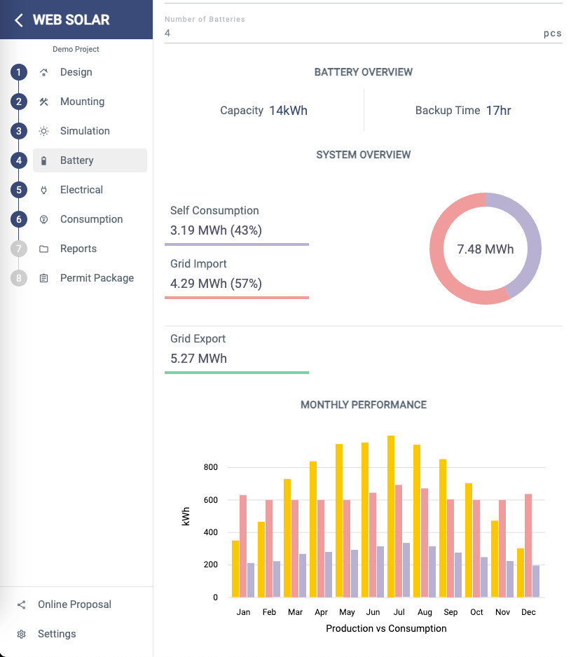 screenshot of Web Solar Cloud